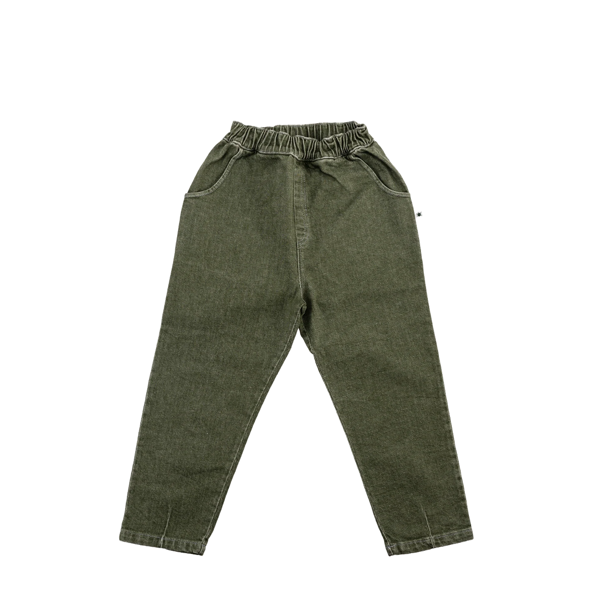 Little Yucca-Slouchy Denim Pantolon-Yeşil