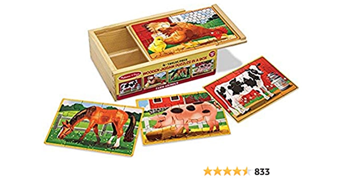 Melissa Doug Ahşap 12x4 Yapboz Seti-Çiftlik Hayvanlar