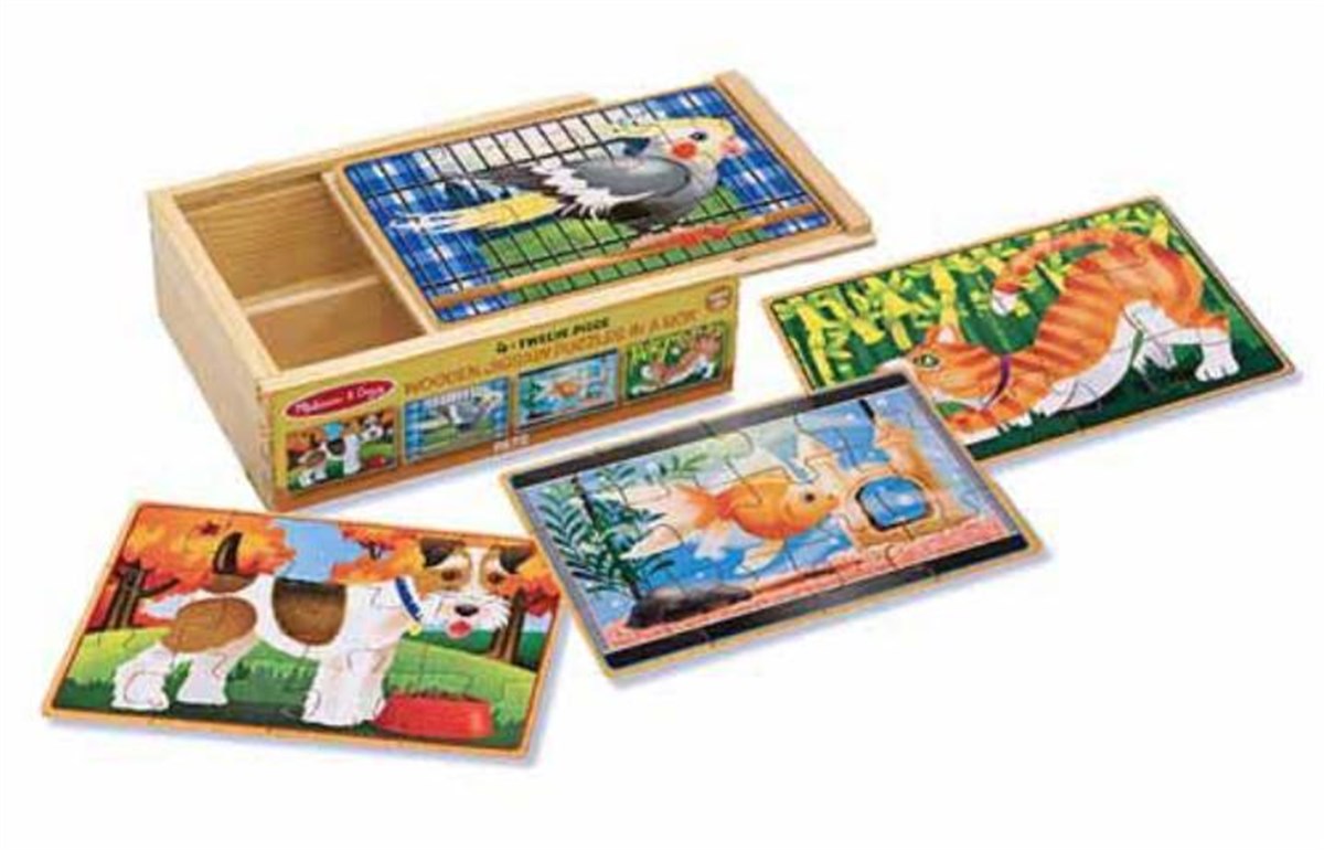 Melissa Doug Ahşap 12x4 Yapboz Seti-Evcil Hayvanlar