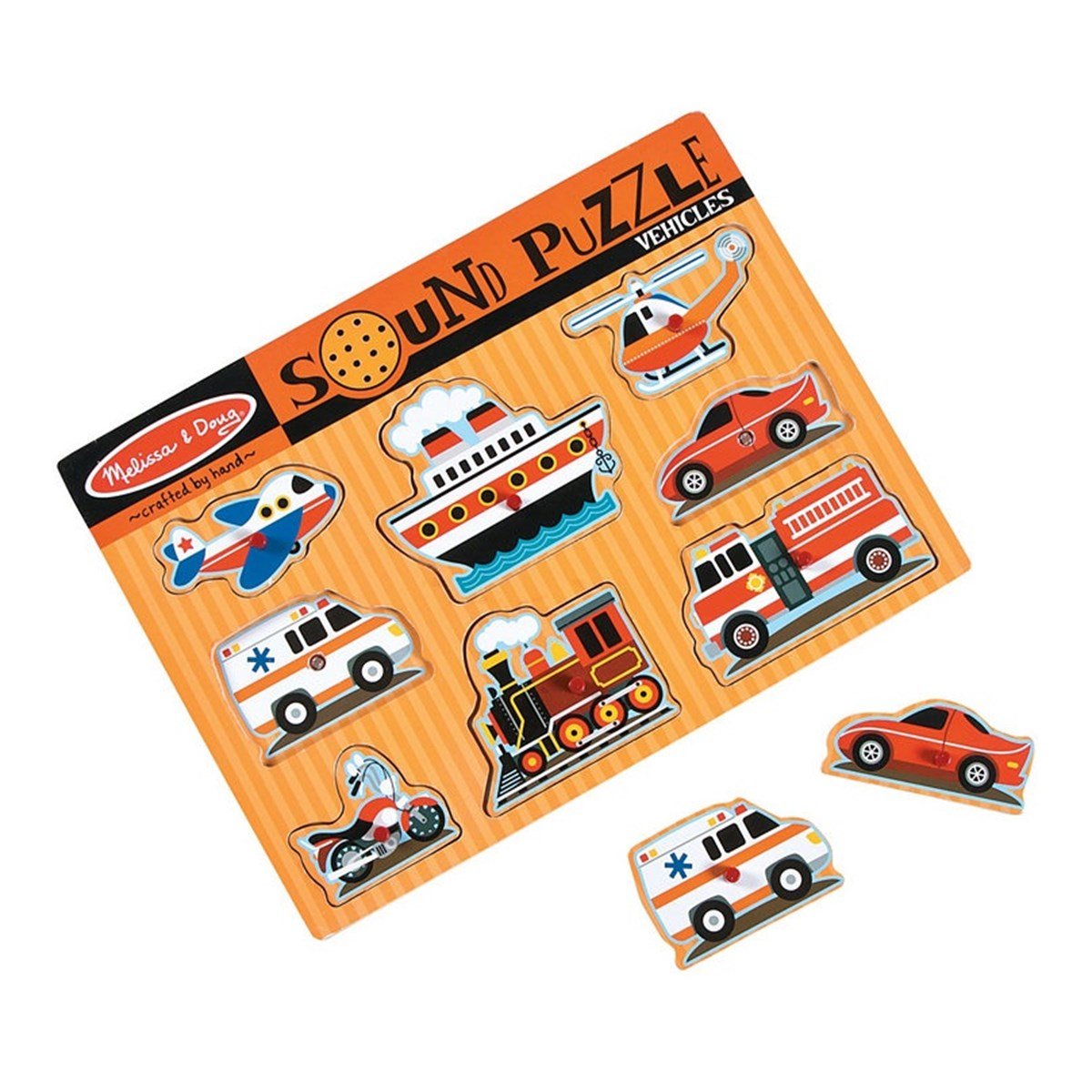 Melissa Doug-Ahşap Sesli Puzzle-Araçlar