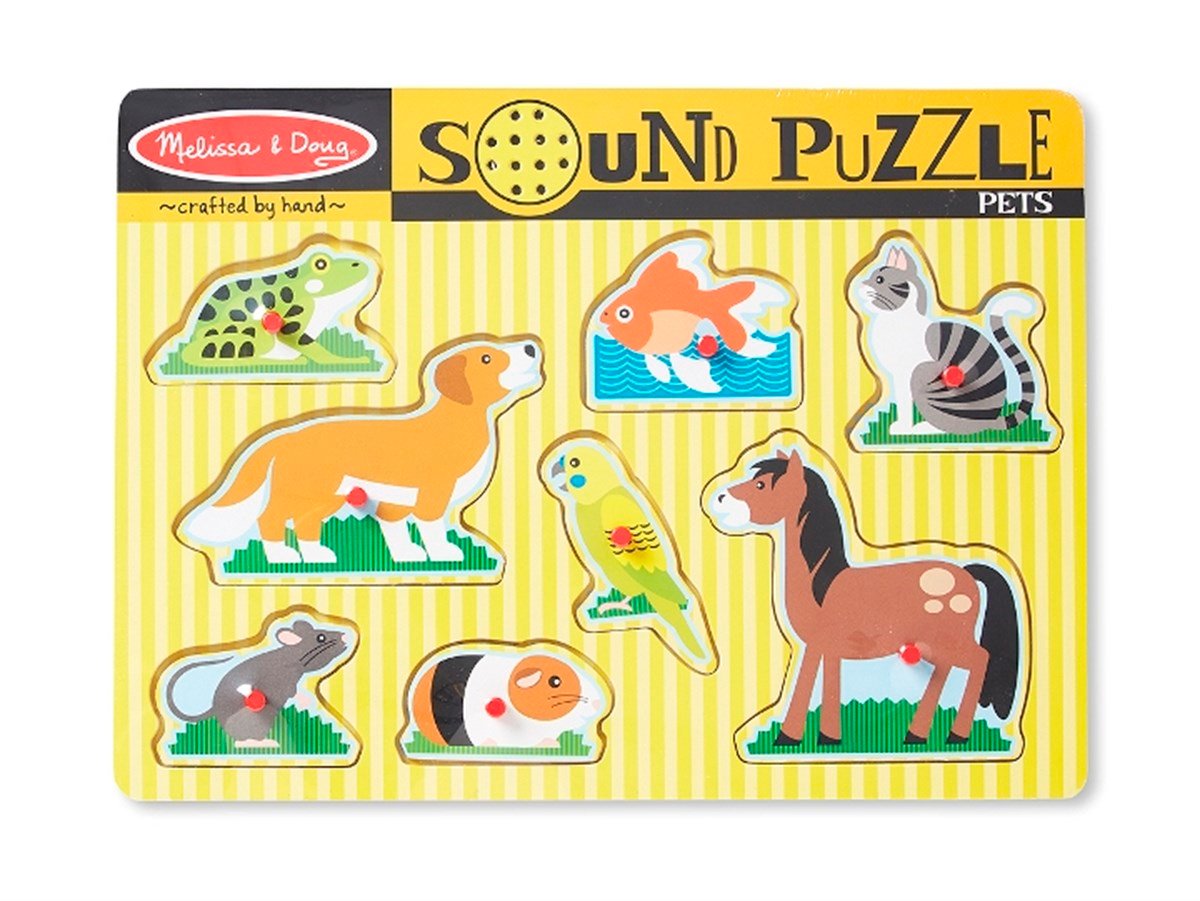 Melissa Doug-Ahşap Sesli Puzzle-Evcil Hayvanlar