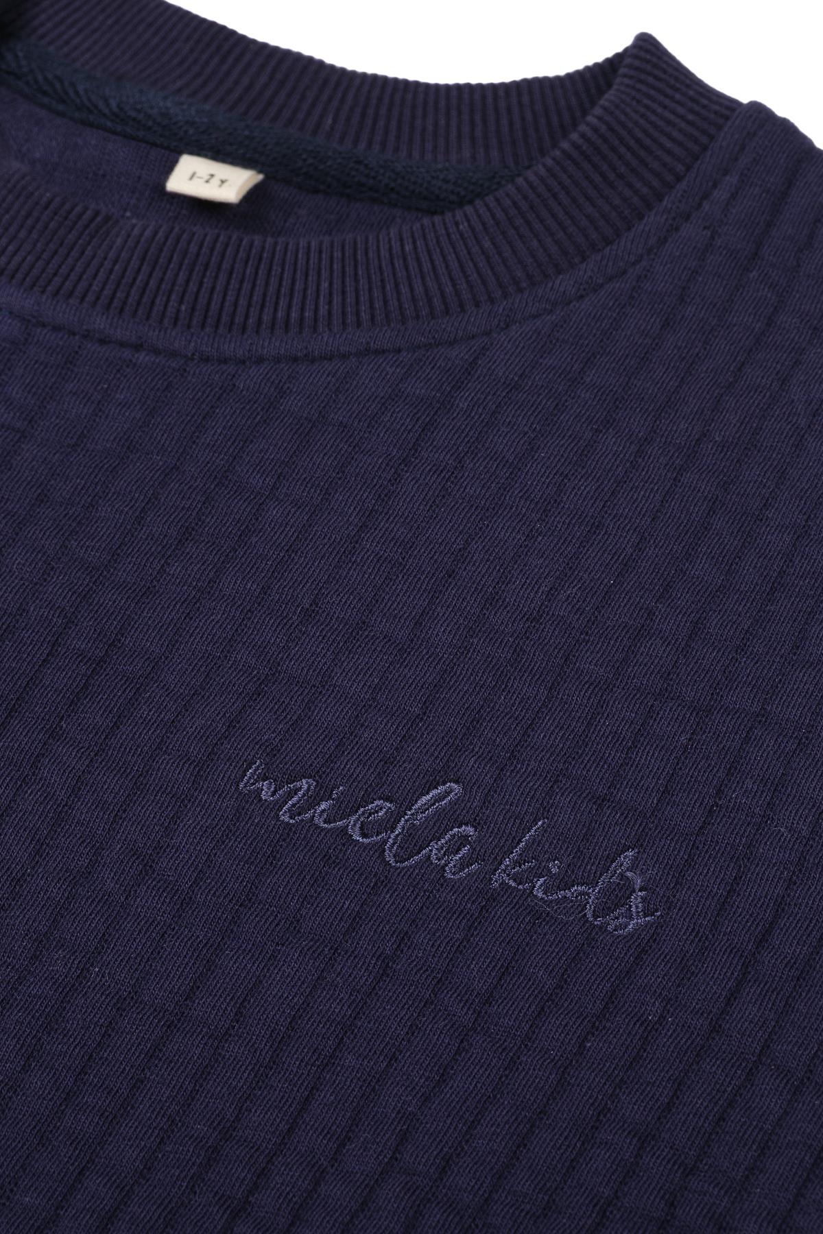 Mielakids-Kapitone Sweatshirt-Gece Mavisi