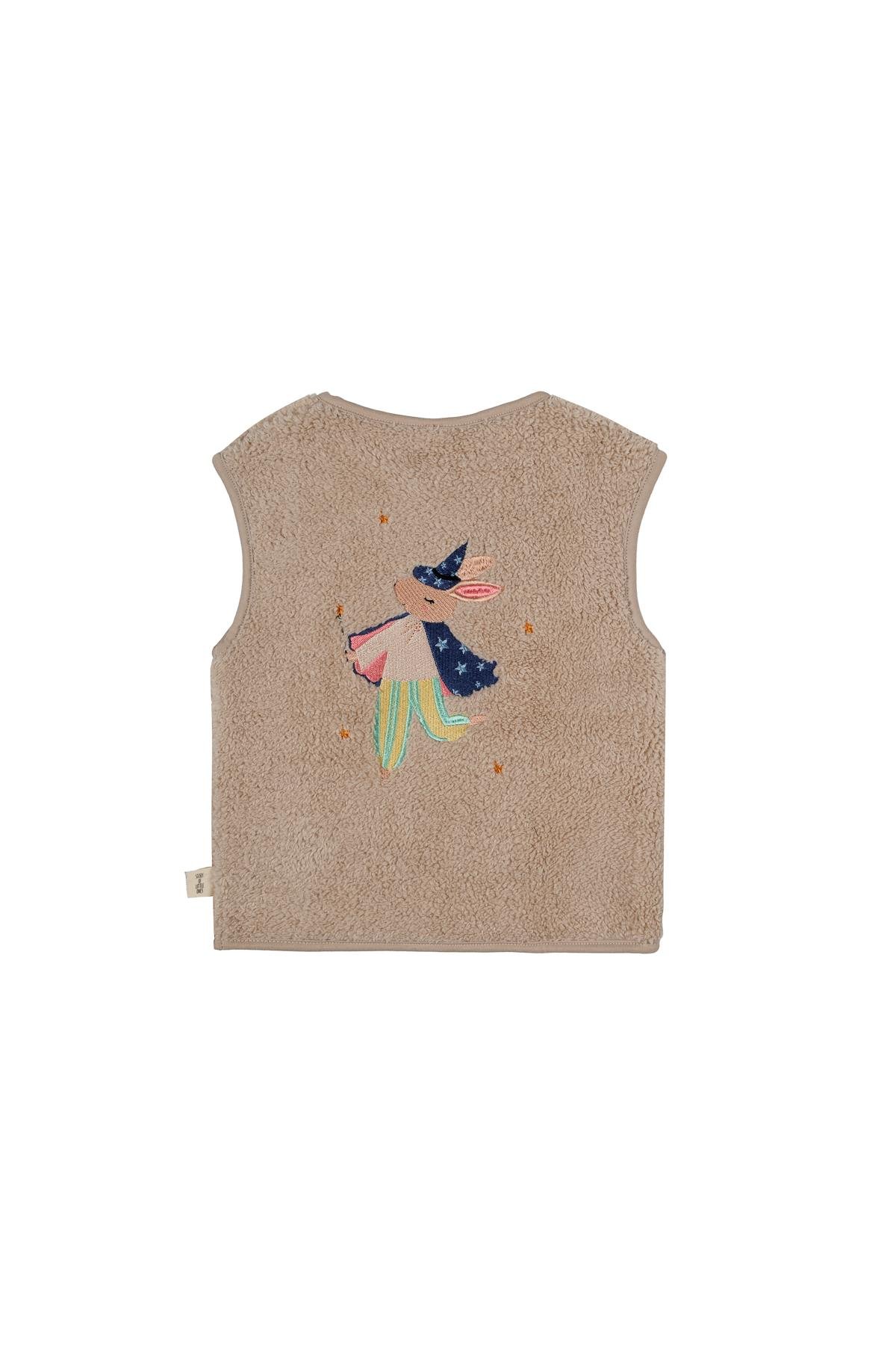 Mielakids-Magic Rabbit Peluş Yelek-Bej