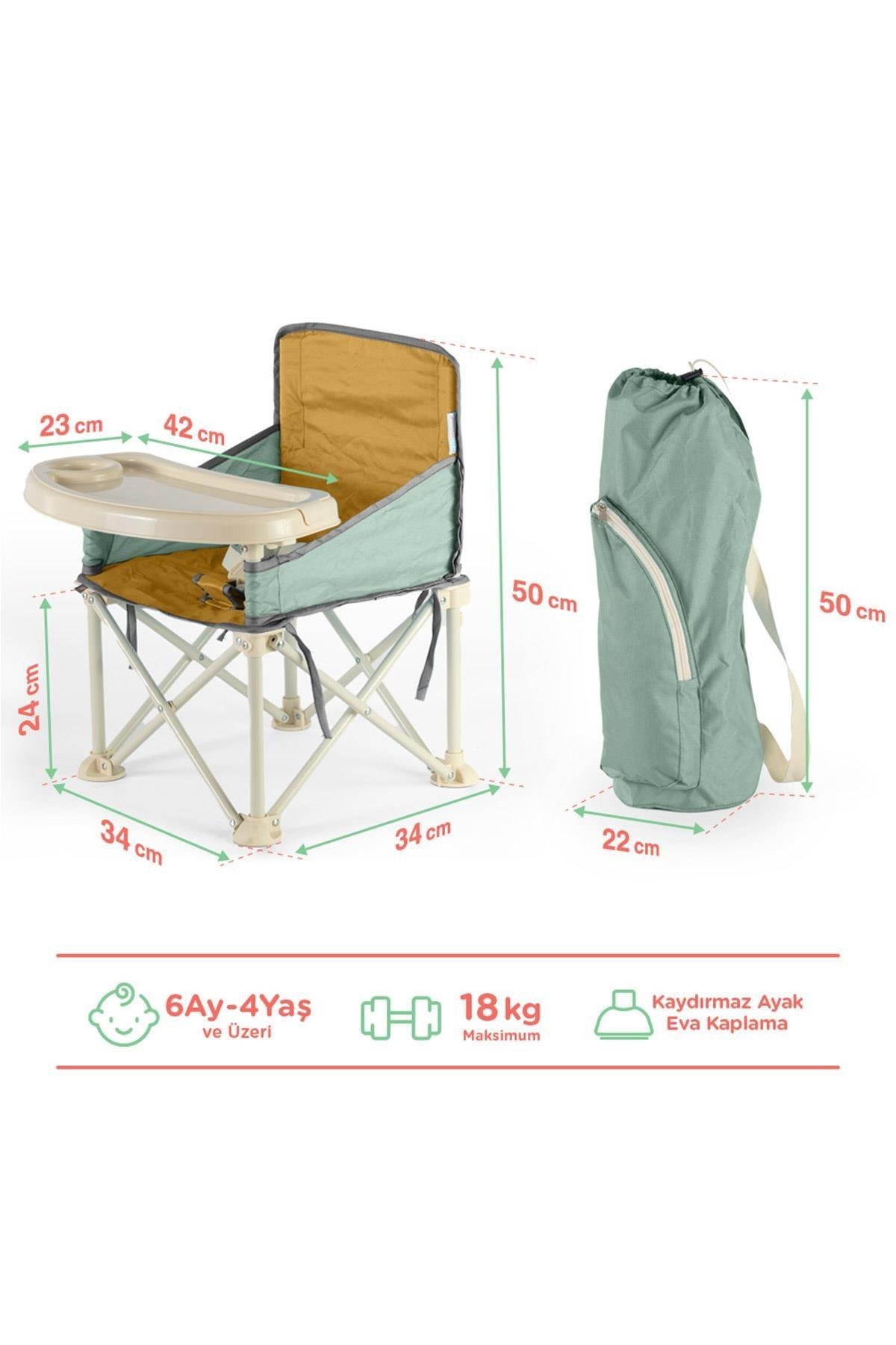 Minimono-Katlanır Portatif Mama Sandalyesi-Sarı