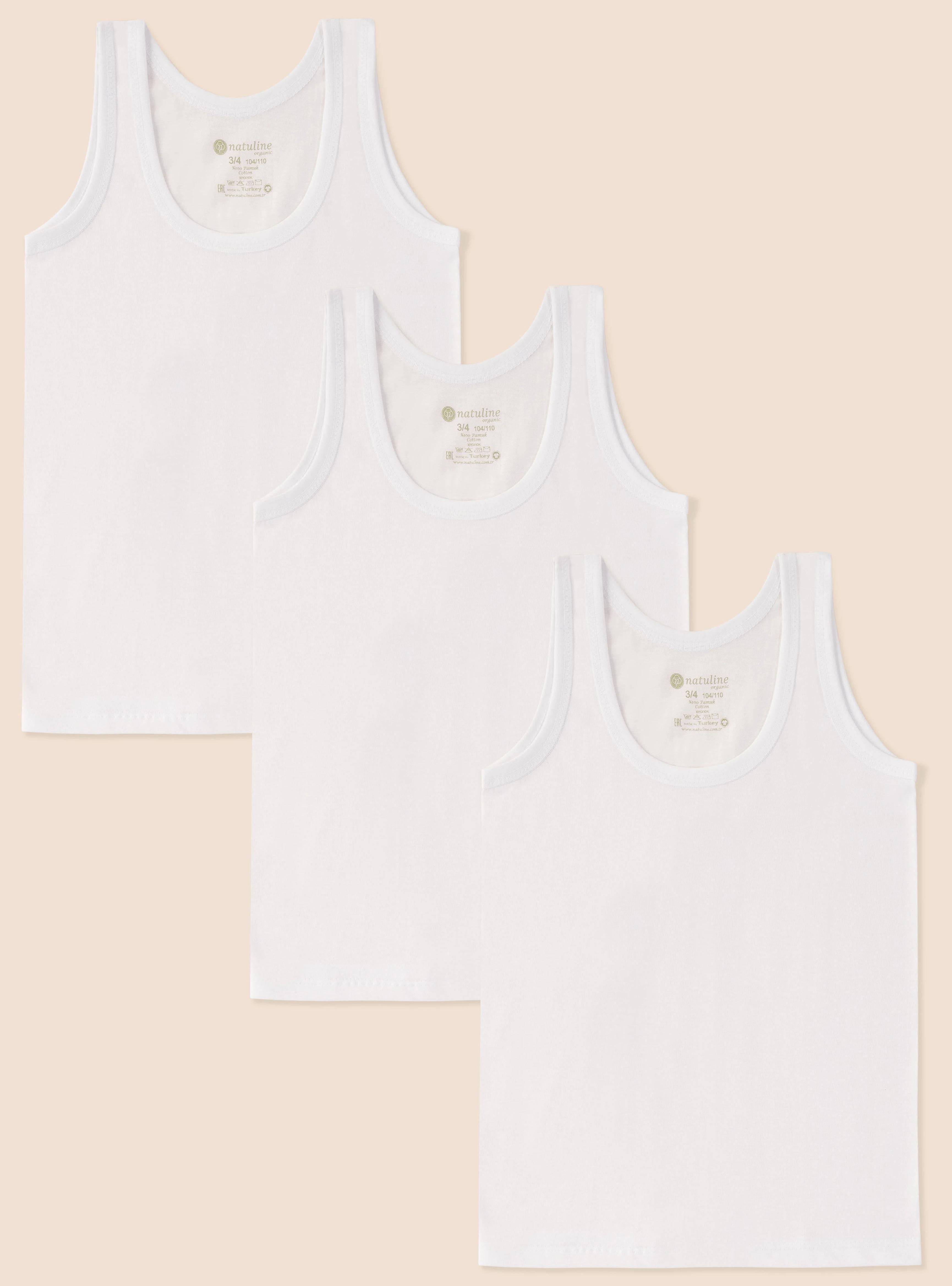 Natuline-Erkek Çocuk Organik Pamuk Penye Atlet-3'lü Paket
