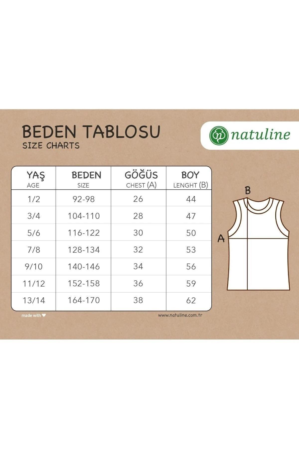 Natuline-Erkek Çocuk Organik Pamuk Ribana Atlet-3'lü Paket