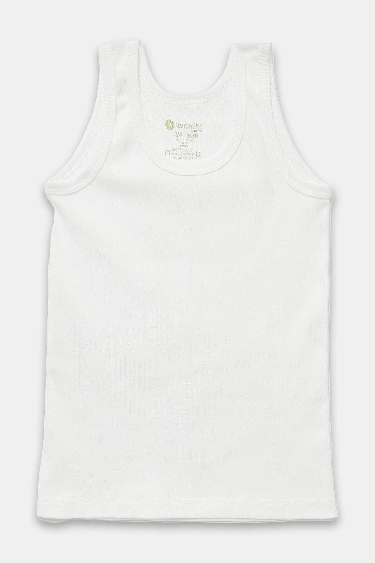 Natuline-Erkek Çocuk Organik Pamuk Ribana Atlet-3'lü Paket