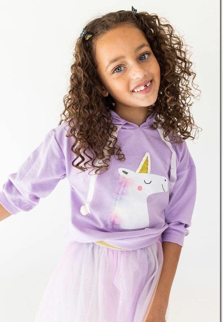 Petityu-Lavender Hoodie Unciorn Tütü Set