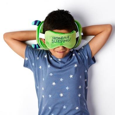Relaxeazzz Seyahat Yastığı ve Göz Maskesi-Green Monstarz Monster Plush