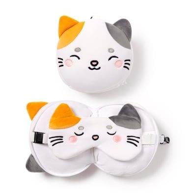 Relaxeazzz Seyahat Yastığı ve Göz Maskesi-Adoramals Pets Lola the Cat