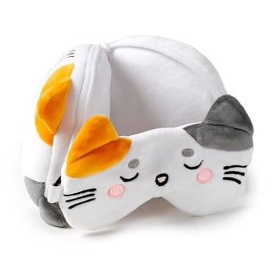 Relaxeazzz Seyahat Yastığı ve Göz Maskesi-Adoramals Pets Lola the Cat