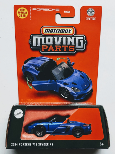 Matchbox Moving Parts 2024 Porsche 718 Spyder RS FWD28-JBW72