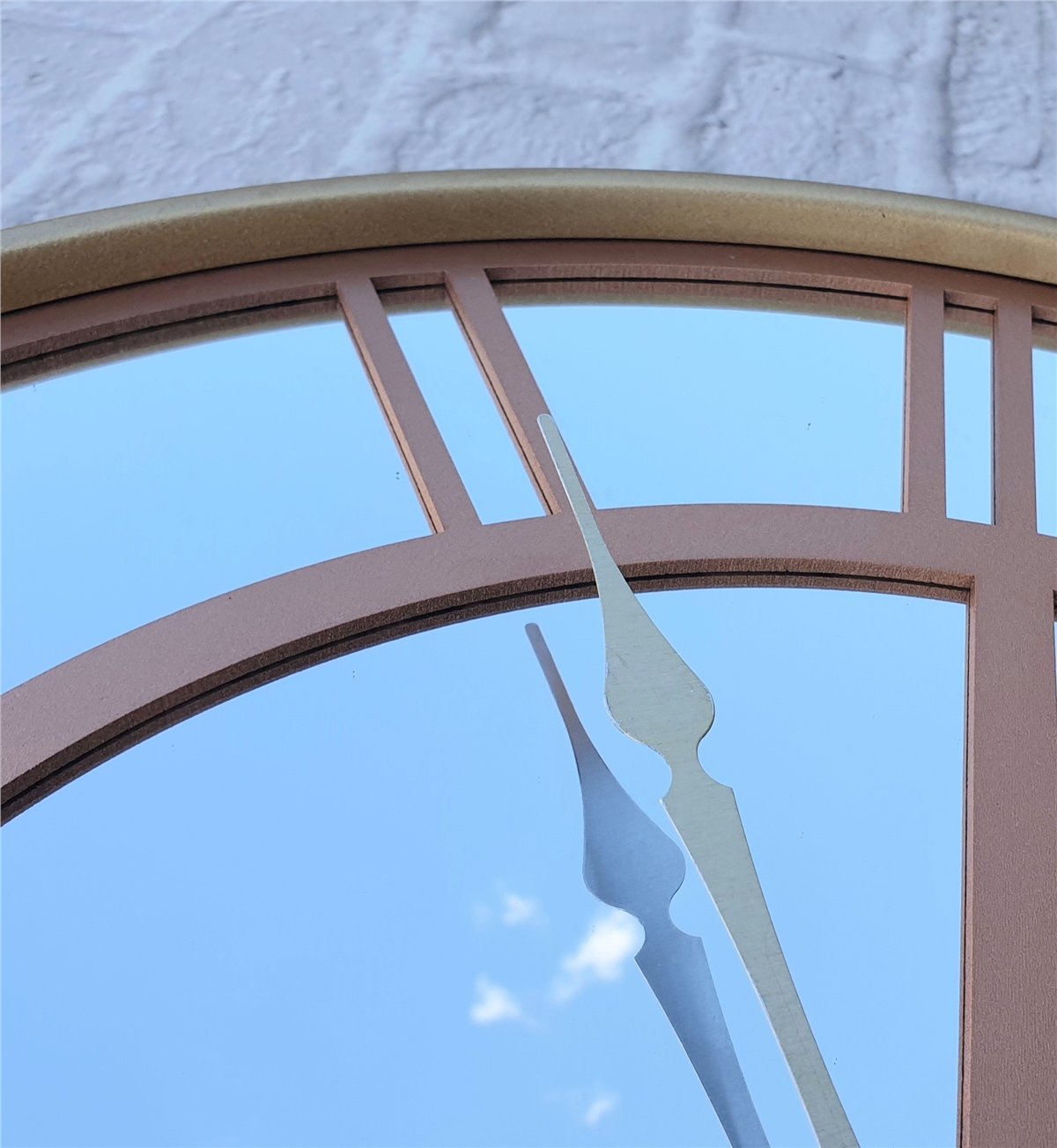 Markakanvas Altın (GOLD) Renk Metal Kasalı Aynalı Duvar Saati Çap 40 cm - Çap 50 cm
