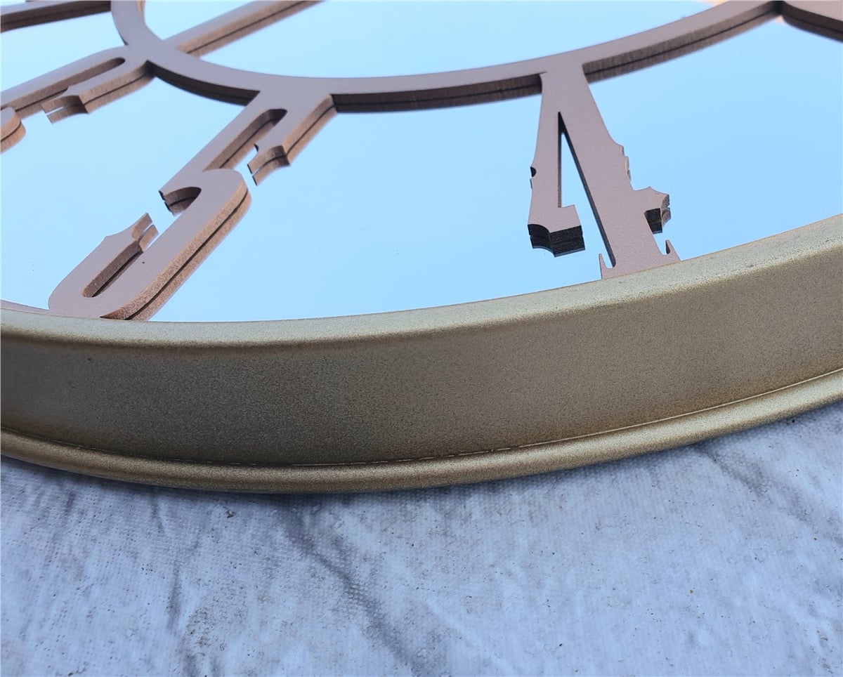 Markakanvas Altın (GOLD) Renk Metal Kasalı Aynalı Duvar Saati Çap 40 cm - Çap 50 cm