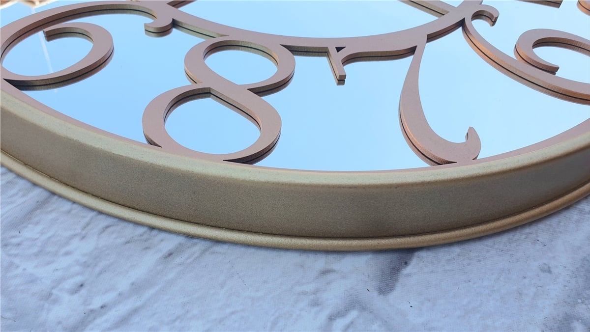 Markakanvas Altın (GOLD) Renk Metal Kasalı Aynalı Duvar Saati Çap 40 cm - Çap 50 cm