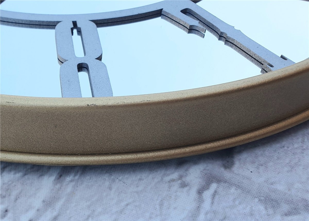 Markakanvas Altın (GOLD) Renk Metal Kasalı Aynalı Duvar Saati Çap 40 cm - Çap 50 cm