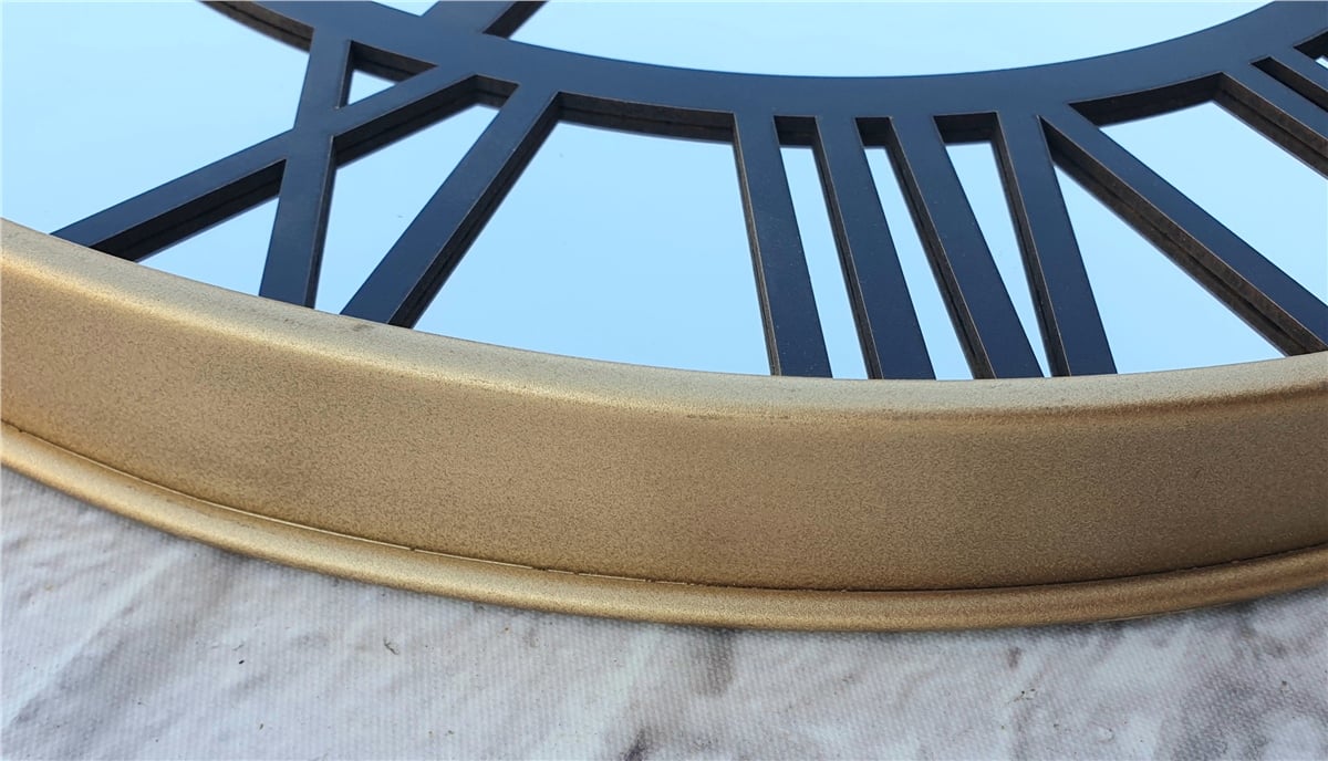 Markakanvas Altın (GOLD) Renk Metal Kasalı Aynalı Duvar Saati Çap 40 cm - Çap 50 cm