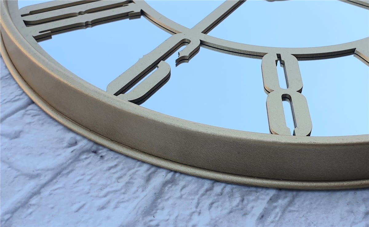 Markakanvas Altın (GOLD) Renk Metal Kasalı Aynalı Duvar Saati Çap 40 cm - Çap 50 cm