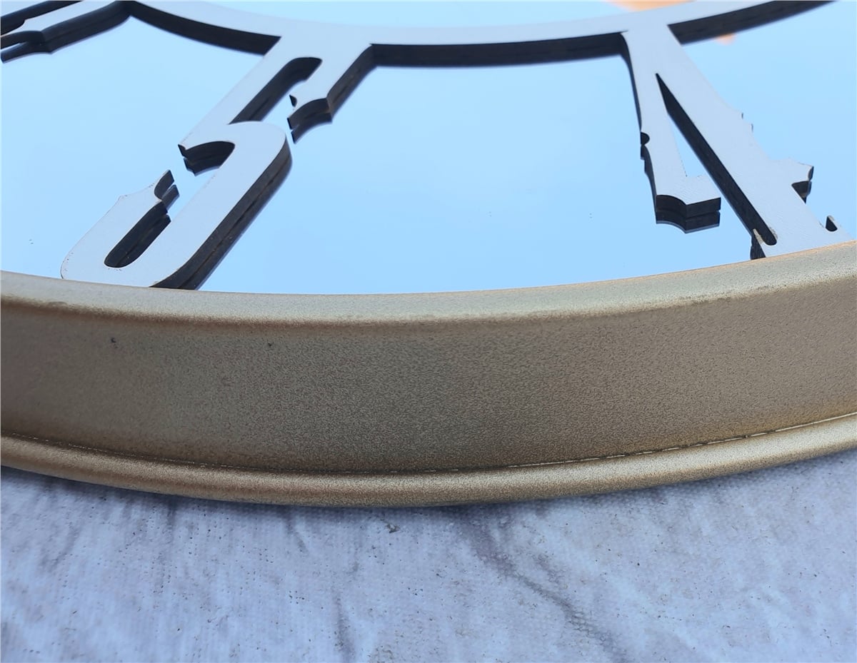 Markakanvas Altın (GOLD) Renk Metal Kasalı Aynalı Duvar Saati Çap 40 cm - Çap 50 cm