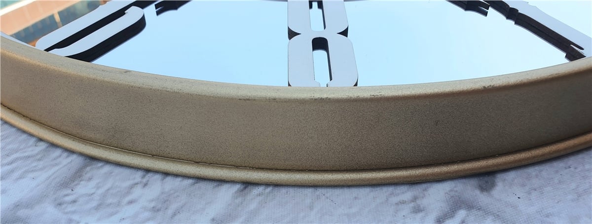 Markakanvas Altın (GOLD) Renk Metal Kasalı Aynalı Duvar Saati Çap 40 cm - Çap 50 cm
