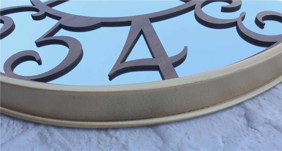 Markakanvas Altın (GOLD) Renk Metal Kasalı Aynalı Duvar Saati Çap 40 cm - Çap 50 cm