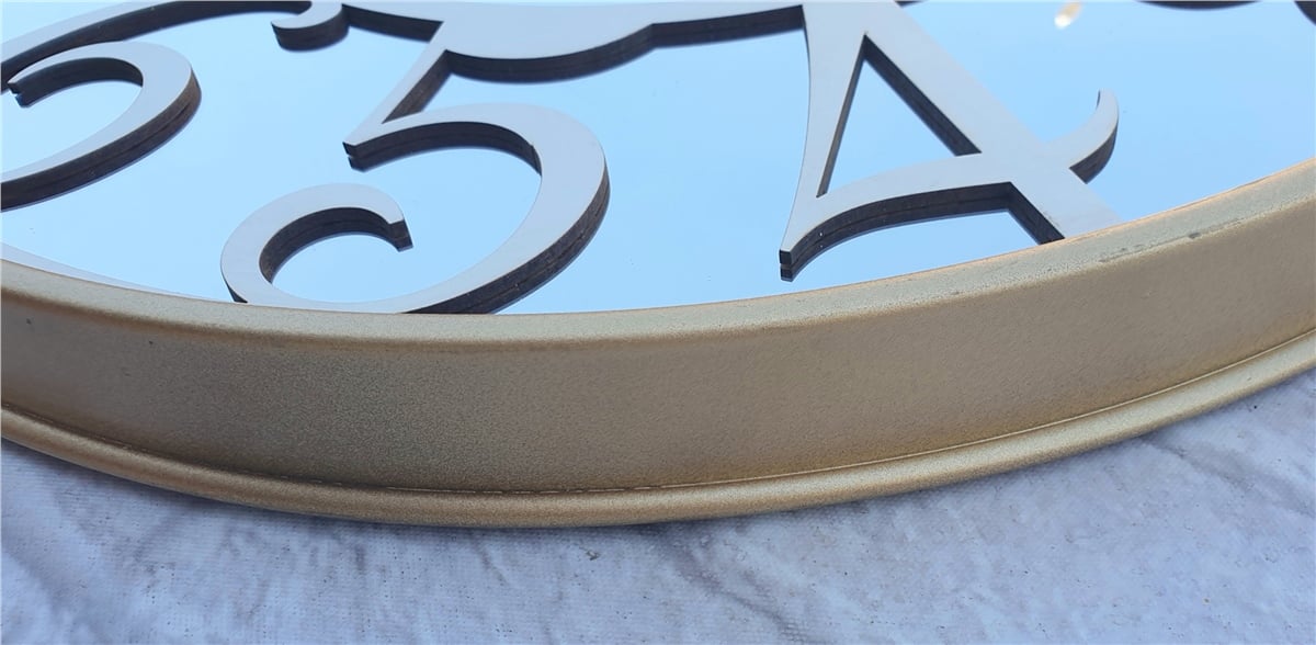 Markakanvas Altın (GOLD) Renk Metal Kasalı Aynalı Duvar Saati Çap 40 cm - Çap 50 cm