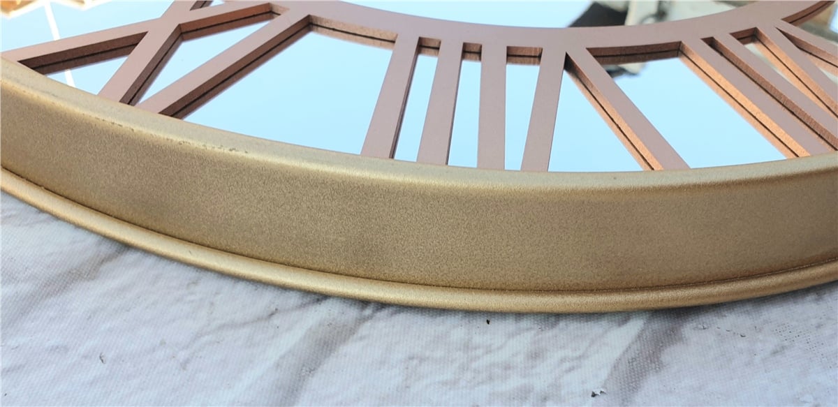 Markakanvas Altın (GOLD) Renk Metal Kasalı Aynalı Duvar Saati Çap 40 cm - Çap 50 cm