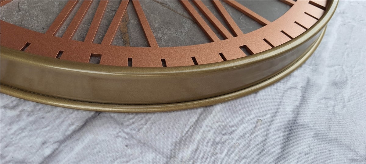 Markakanvas Altın(gold) Renkli Metal Kasalı Mermer Desenli  Duvar Saati  ( Çap 50 cm -Çap 80 cm )