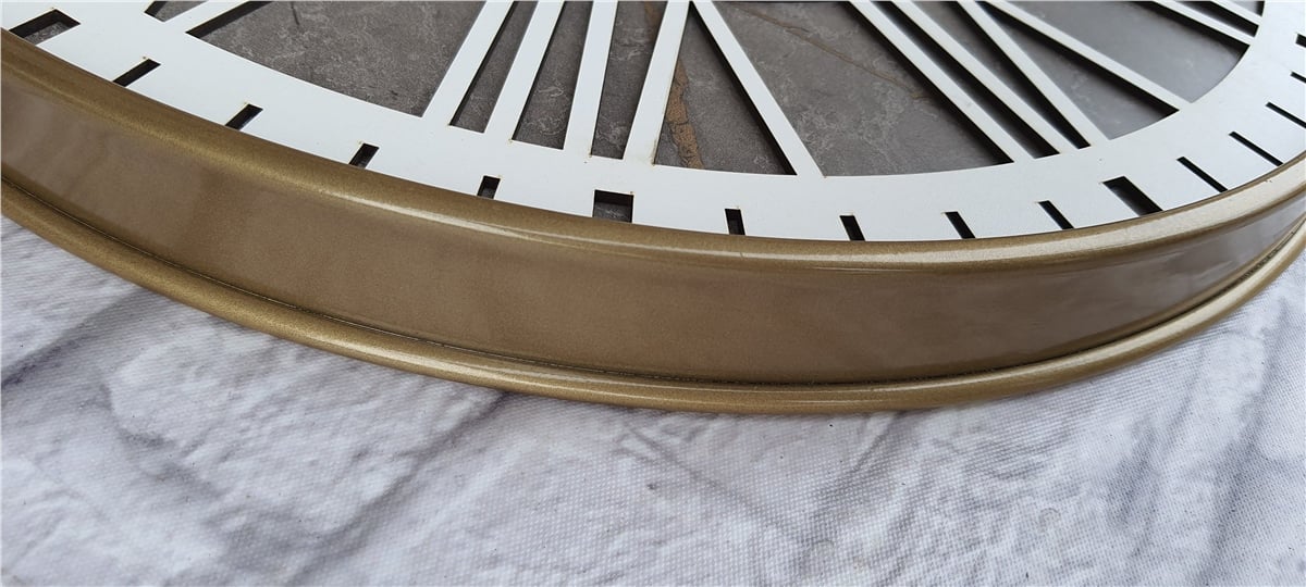 Markakanvas Altın(gold) Renkli Metal Kasalı Mermer Desenli  Duvar Saati  ( Çap 50 cm -Çap 80 cm )
