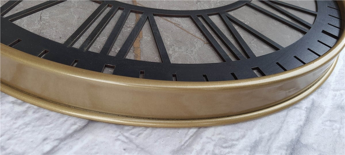 Markakanvas Altın(gold) Renkli Metal Kasalı Mermer Desenli  Duvar Saati  ( Çap 50 cm -Çap 80 cm )
