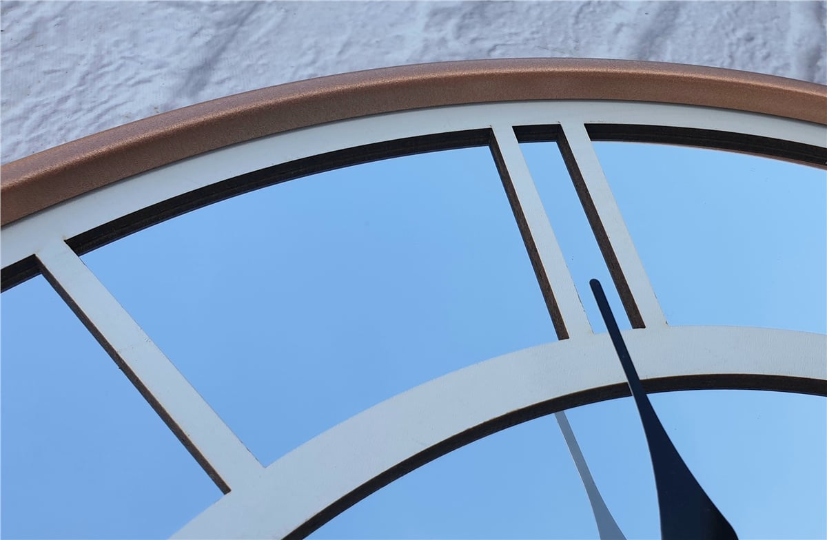 Markakanvas Bakır Renkli Metal Kasalı Aynalı  Duvar Saati Çap 40 cm - Çap 50 cm