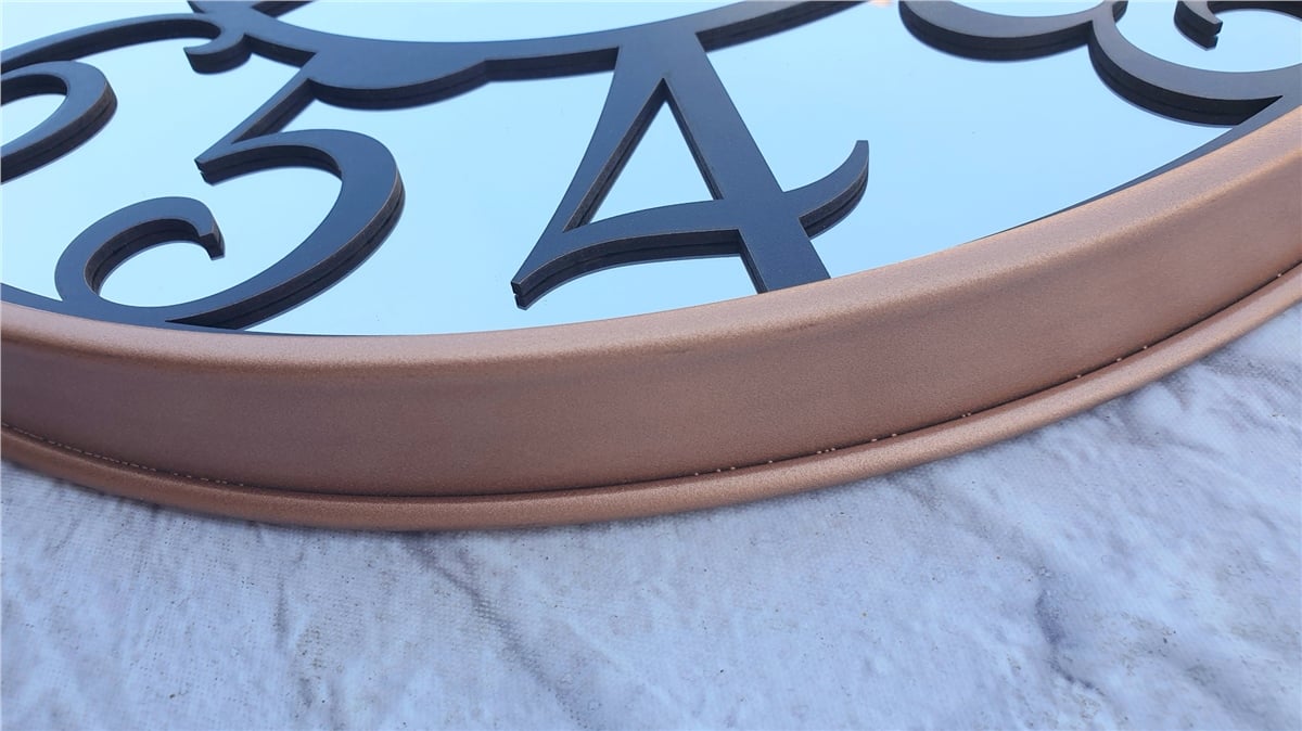 Markakanvas Bakır Renkli Metal Kasalı Aynalı  Duvar Saati Çap 40 cm - Çap 50 cm