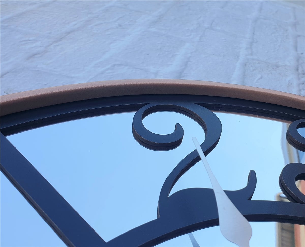 Markakanvas Bakır Renkli Metal Kasalı Aynalı  Duvar Saati Çap 40 cm - Çap 50 cm