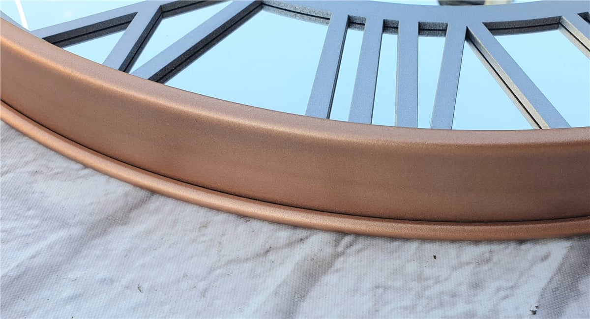 Markakanvas Bakır Renkli Metal Kasalı Aynalı  Duvar Saati Çap 40 cm - Çap 50 cm