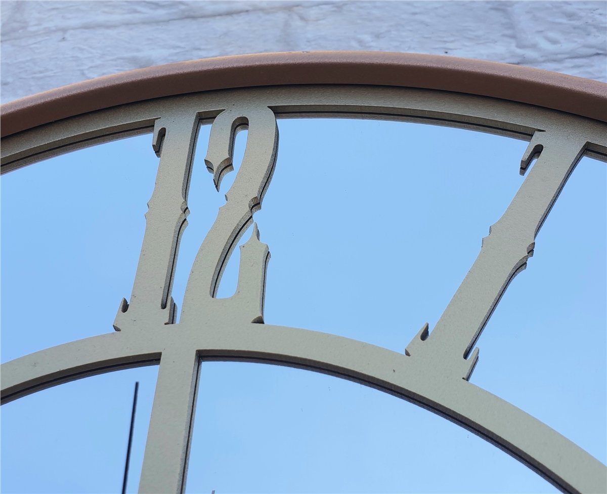 Markakanvas Bakır Renkli Metal Kasalı Aynalı  Duvar Saati Çap 40 cm - Çap 50 cm