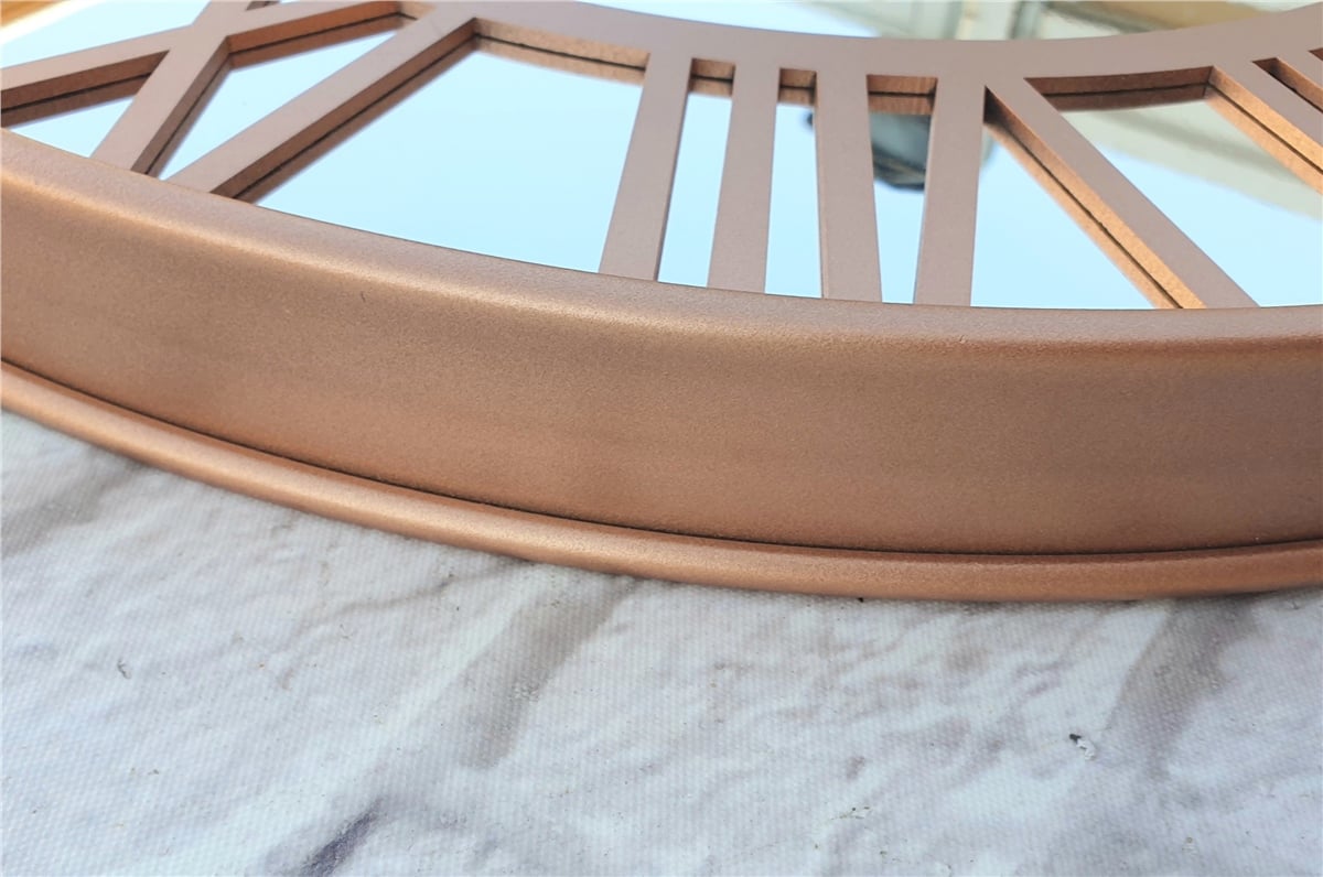 Markakanvas Bakır Renkli Metal Kasalı Aynalı  Duvar Saati Çap 40 cm - Çap 50 cm