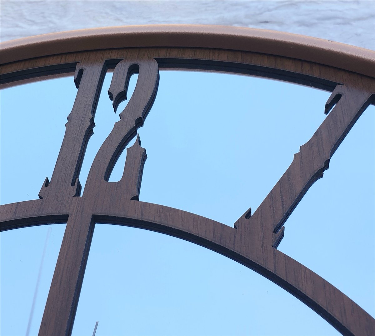 Markakanvas Bakır Renkli Metal Kasalı Aynalı  Duvar Saati Çap 40 cm - Çap 50 cm