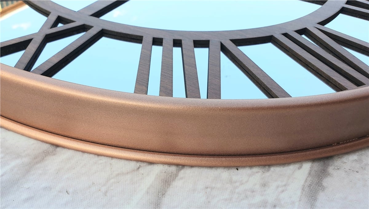 Markakanvas Bakır Renkli Metal Kasalı Aynalı  Duvar Saati Çap 40 cm - Çap 50 cm