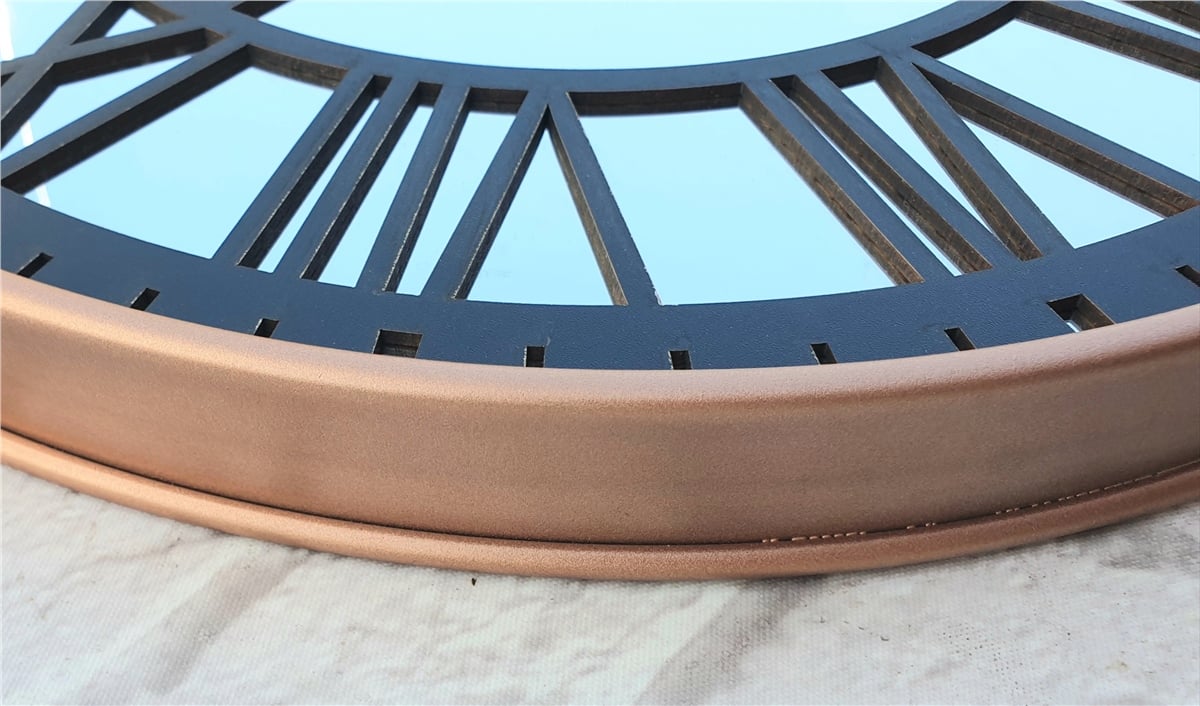 Markakanvas Bakır Renkli Metal Kasalı Aynalı  Duvar Saati Çap 40 cm - Çap 50 cm