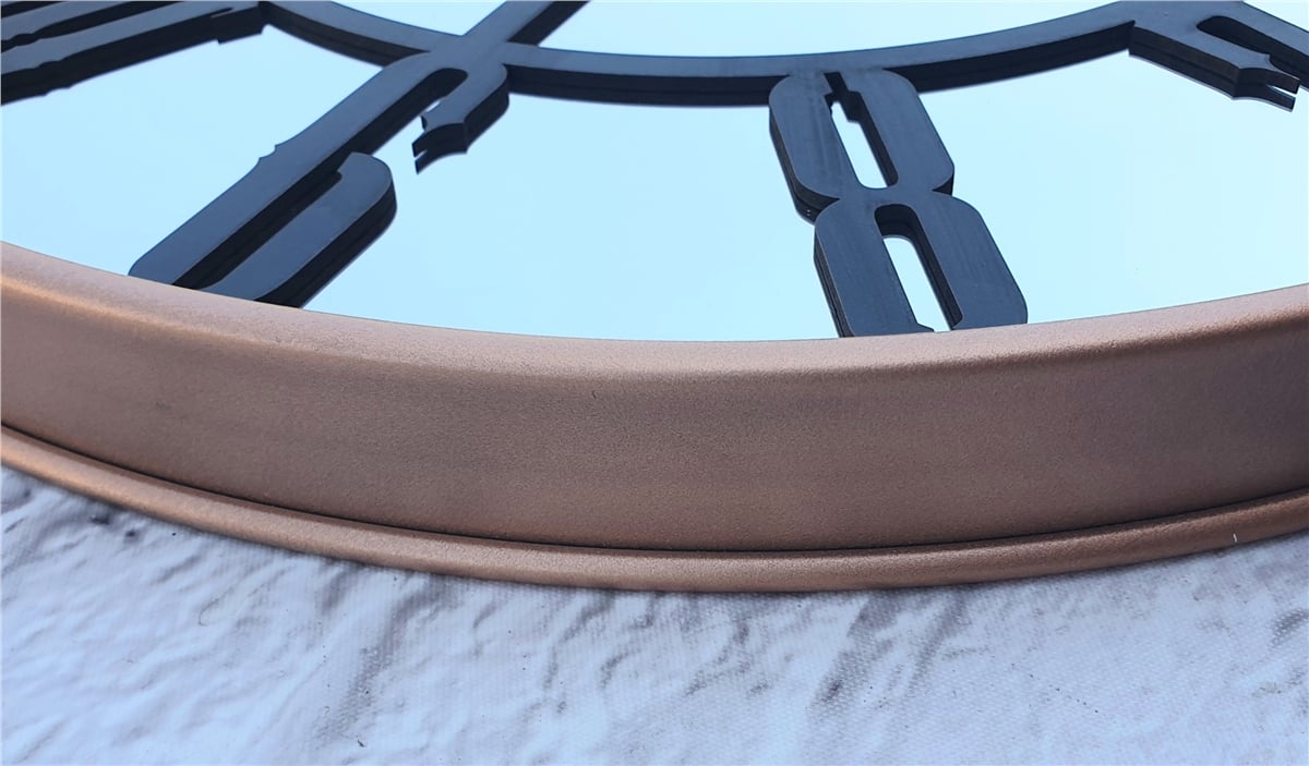 Markakanvas Bakır Renkli Metal Kasalı Aynalı  Duvar Saati Çap 40 cm - Çap 50 cm