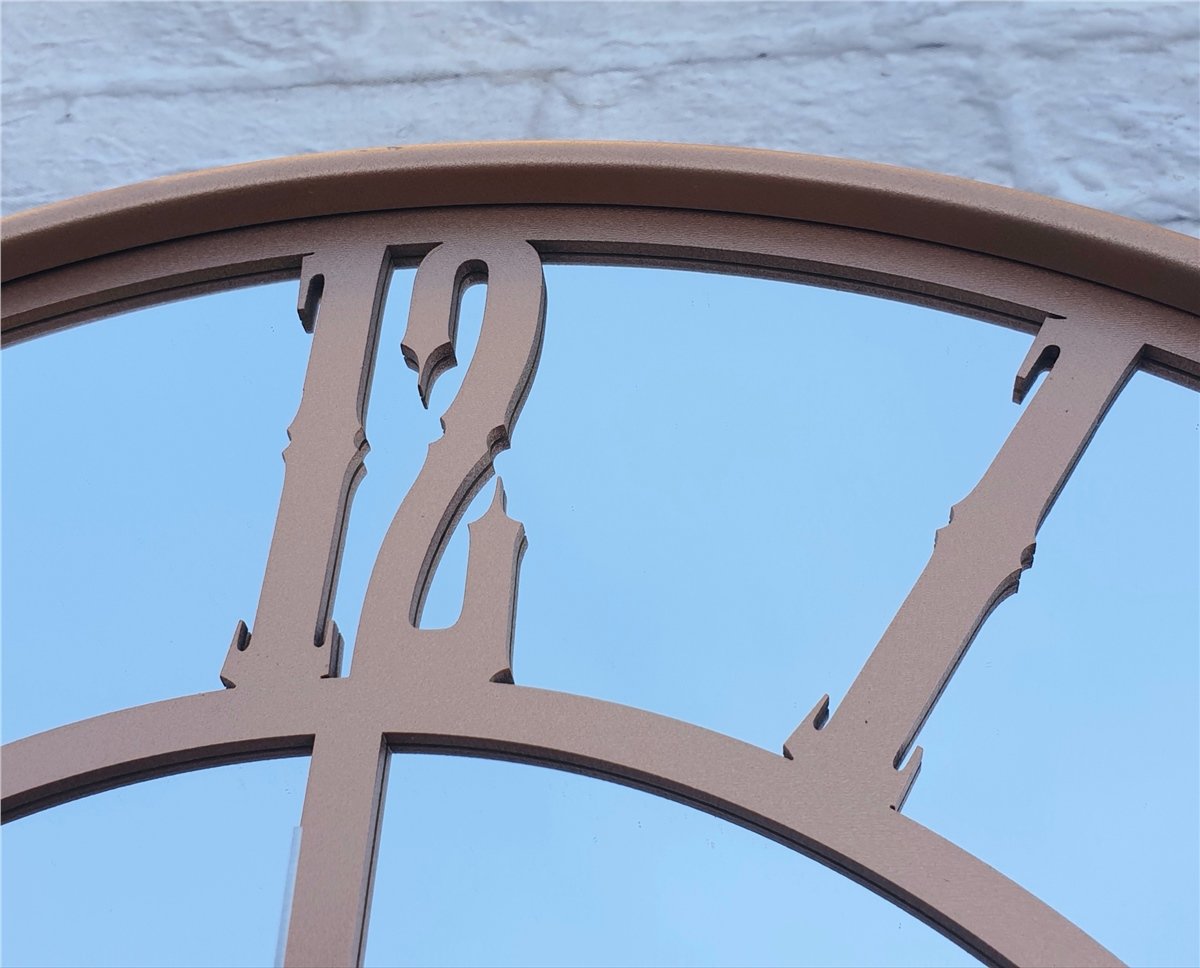 Markakanvas Bakır Renkli Metal Kasalı Aynalı  Duvar Saati Çap 40 cm - Çap 50 cm