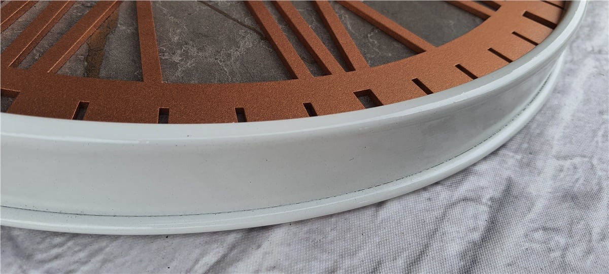 Markakanvas Beyaz Metal Kasalı Mermer Desenli  Duvar Saati  ( Çap 50 cm -Çap 80 cm )