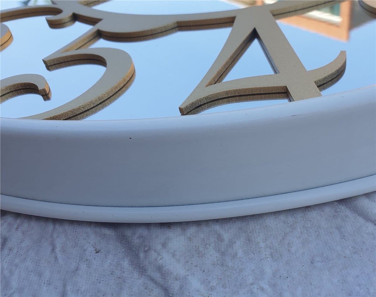 Markakanvas Beyaz Renk Metal Kasalı Aynalı   Duvar Saati Çap 40 cm - Çap 50 cm