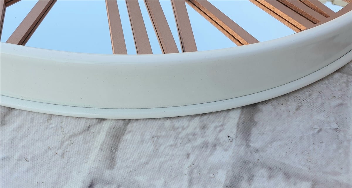 Markakanvas Beyaz Renk Metal Kasalı Aynalı   Duvar Saati Çap 40 cm - Çap 50 cm