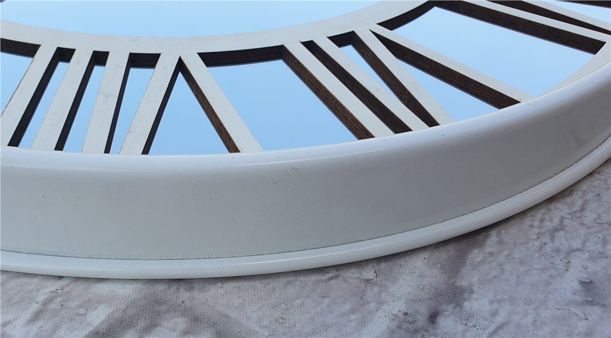 Markakanvas Beyaz Renk Metal Kasalı Aynalı   Duvar Saati Çap 40 cm - Çap 50 cm