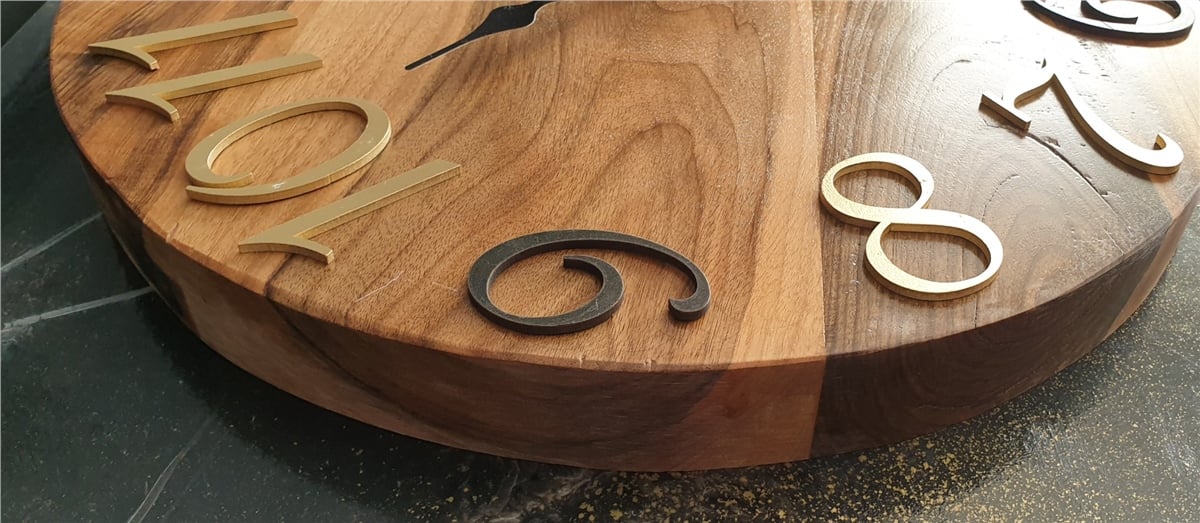 Markakanvas Doğal Ahşap Masif CEVİZ Ağacı Duvar Saati   Çap 40 cm