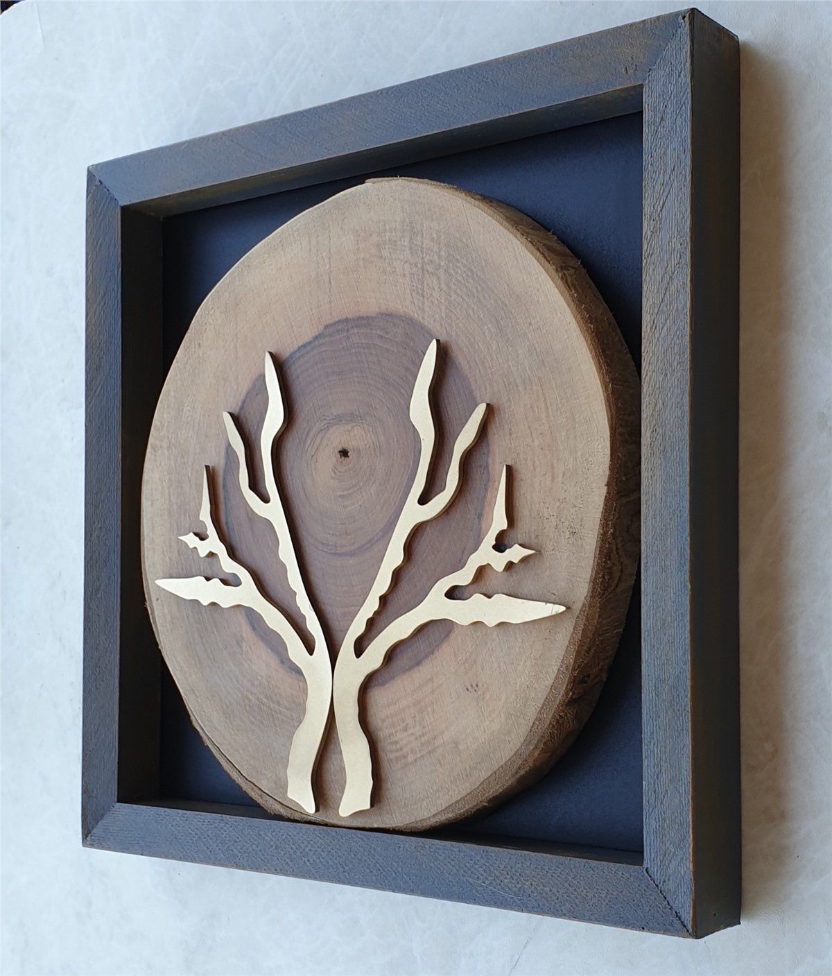 Markakanvas Doğal Masif Ahşap Ceviz Ağacı Kare Tablo 30x30 cm