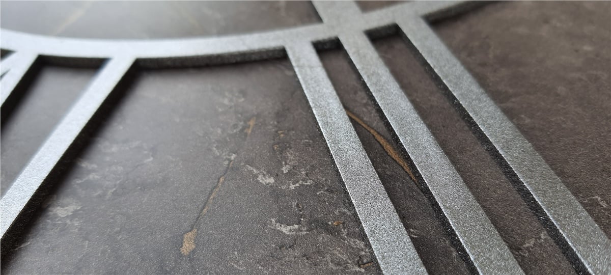 Markakanvas Gri  Metal Kasalı Mermer Desenli  Duvar Saati  ( Çap 50 cm -Çap 80 cm )