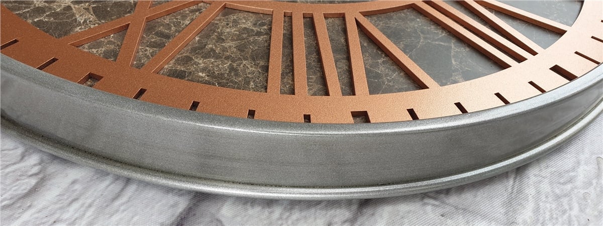 Markakanvas Gri  Metal Kasalı Mermer Desenli  Duvar Saati  ( Çap 50 cm -Çap 80 cm )