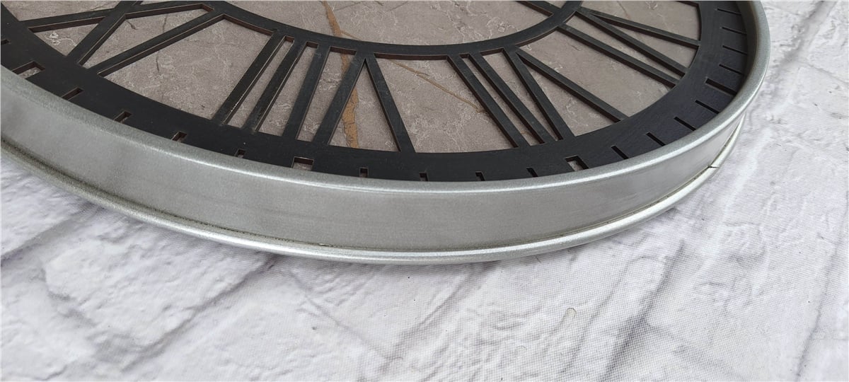 Markakanvas Gri  Metal Kasalı Mermer Desenli  Duvar Saati  ( Çap 50 cm -Çap 80 cm )